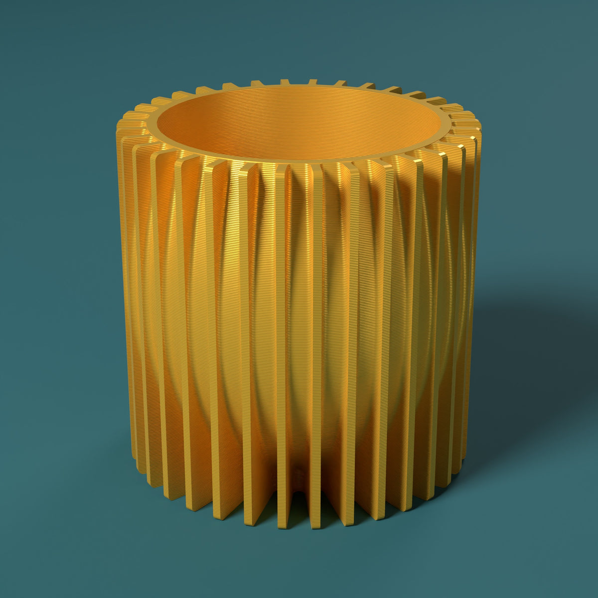 Riflesso - Porta Vaso Bio Scamarcia Design – colore Oro, stampa 3D in bio-PLA