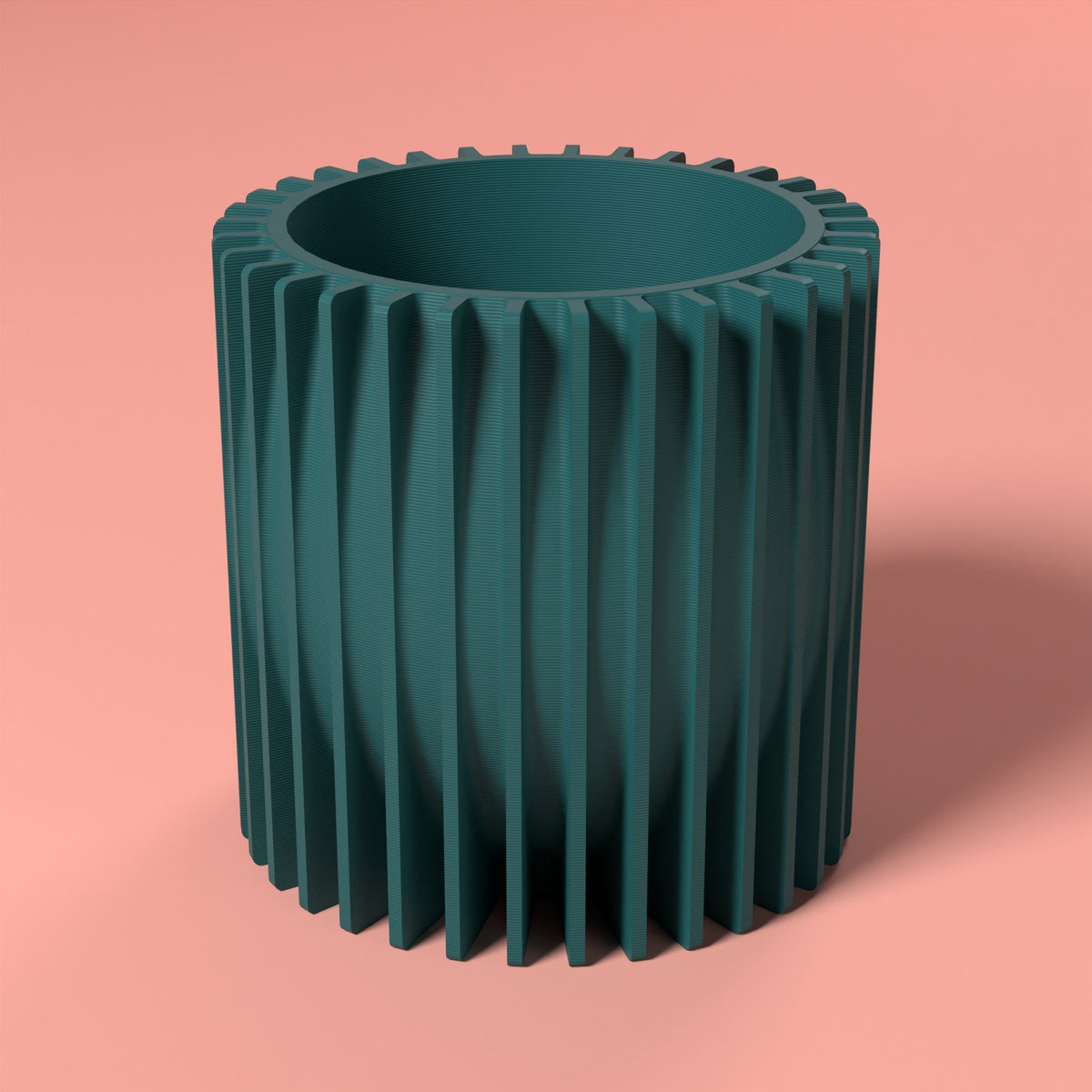 Riflesso - Porta Vaso Bio Scamarcia Design – colore Verde Petrolio, stampa 3D in bio-PLA