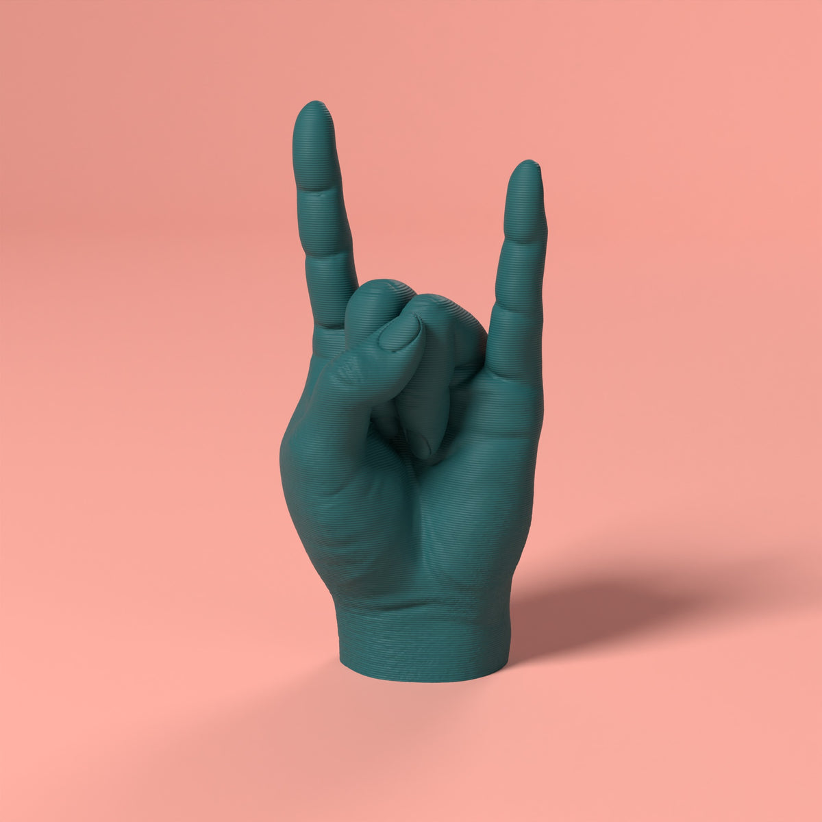 La Mano - Gesto delle Corna Scamarcia Design – colore Verde Petrolio, stampa 3D in bio-PLA