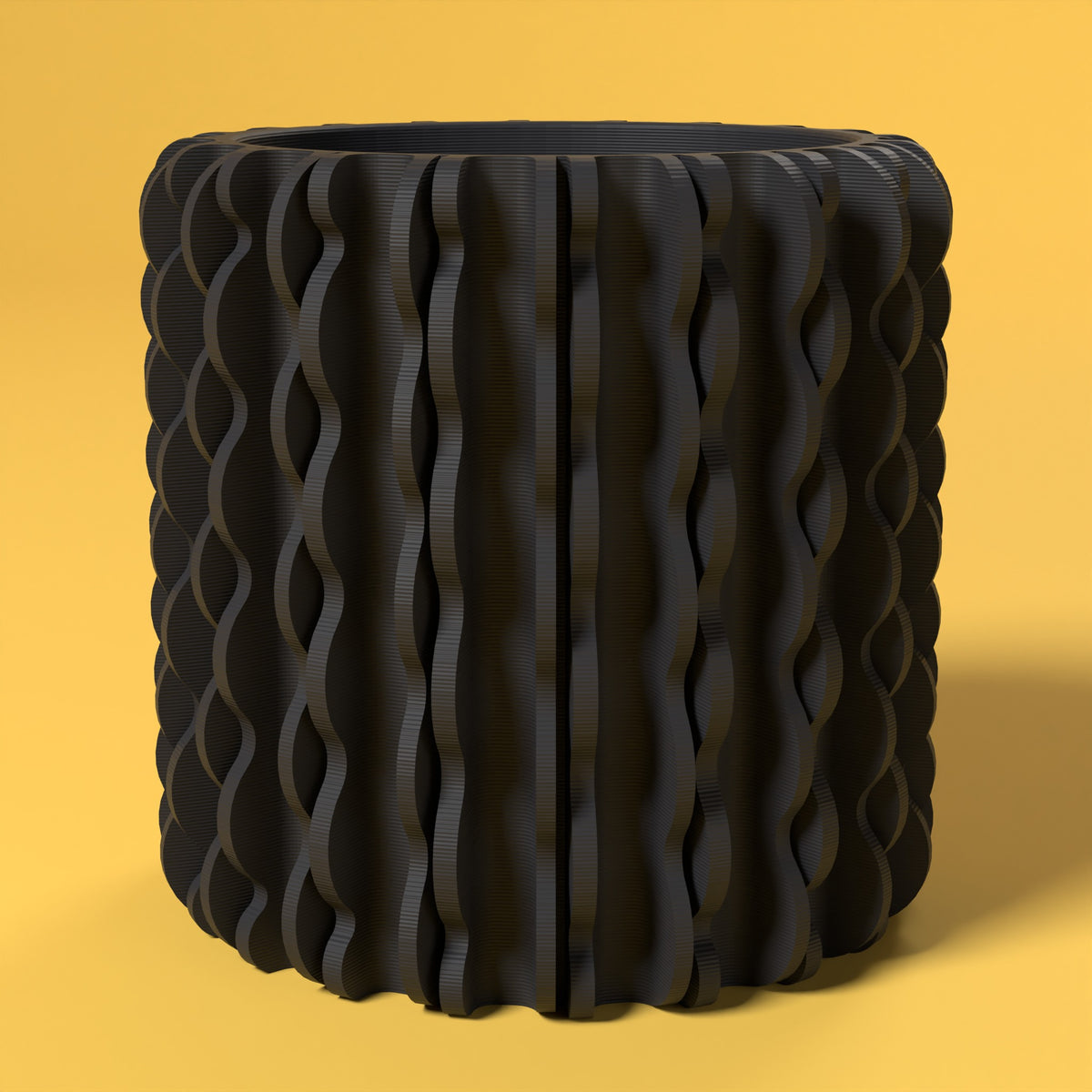 Trama - Porta Vaso Bio Scamarcia Design – colore Nero, stampa 3D in bio-PLA