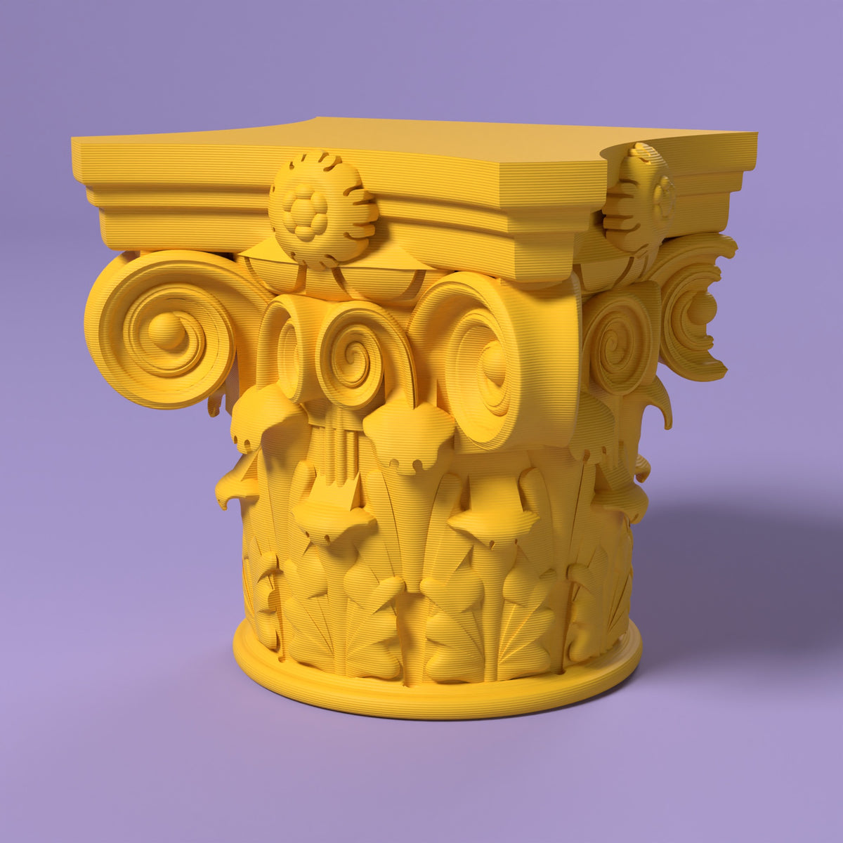 Corinzio - Mensola/Alzata Bio Scamarcia Design – colore Giallo, stampa 3D in bio-PLA