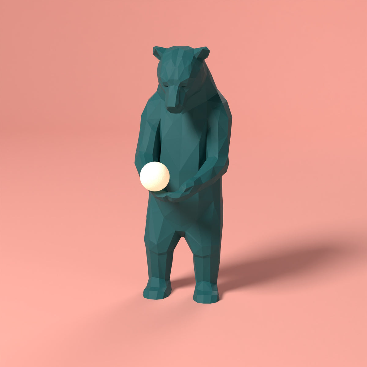 Kodiak Moon lampada orso Scamarcia Design – colore Verde Petrolio, stampa 3D in bio-PLA