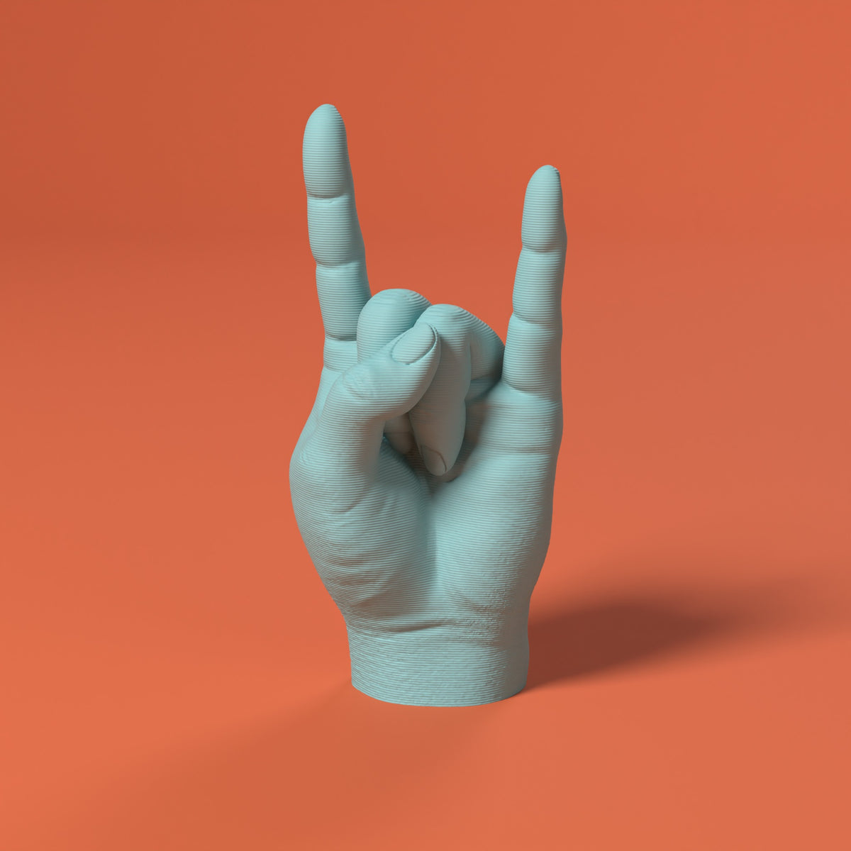La Mano - Gesto delle Corna Scamarcia Design – colore Turchese, stampa 3D in bio-PLA
