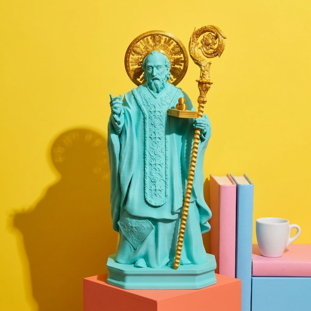 San Nicola Bio Pop turchese e oro - pop art