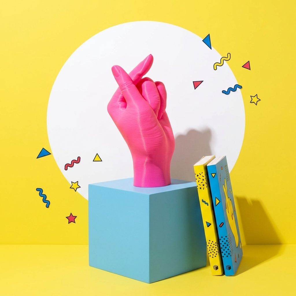 Gesto di Amore Korean Heart rosa fluo - pop art