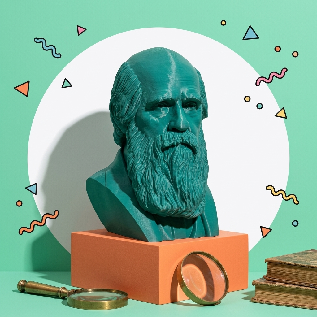 Busto Charles Darwin - pop art