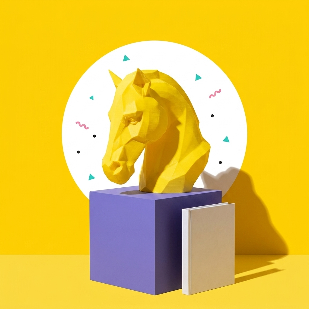 Testa di Cavallo low-poly - pop art
