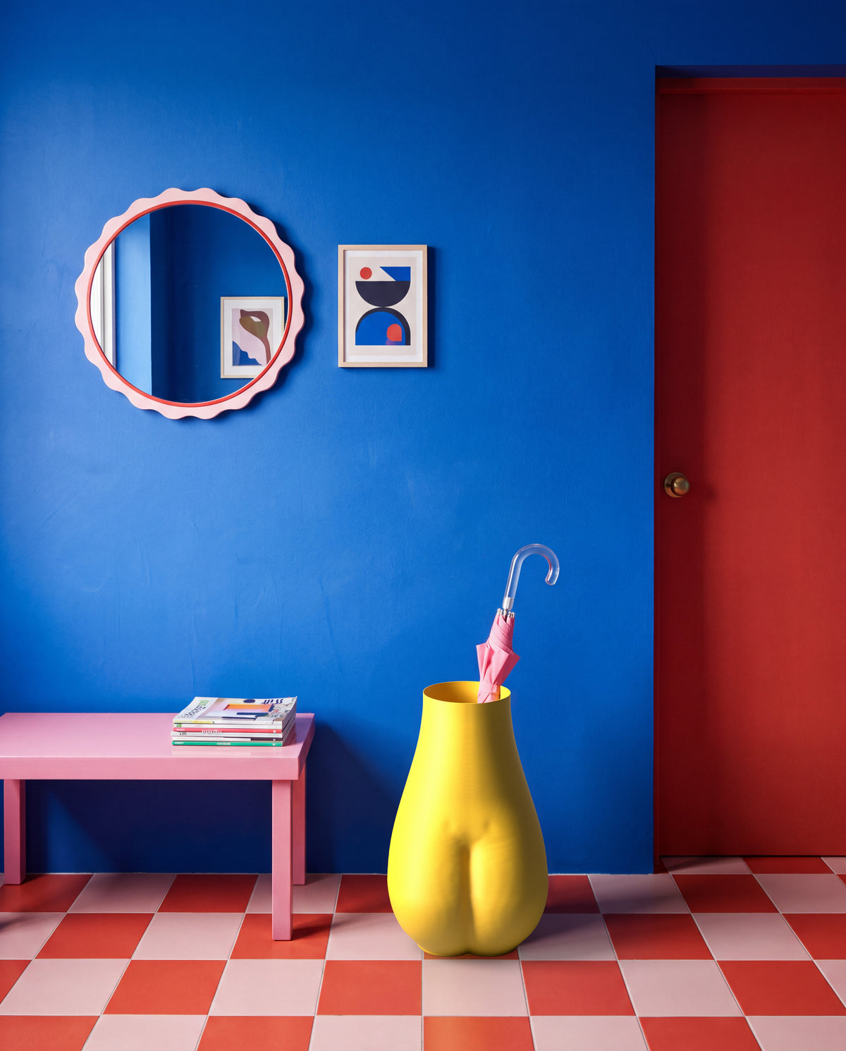 Portaombrelli Iambe Scamarcia Design ambientato all'ingresso – colore Giallo